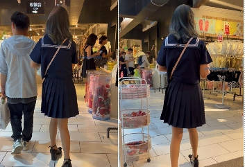 【 KFC-008 】★制服JK学妹和男友逛街，内内两洞处都脏了。【474M】