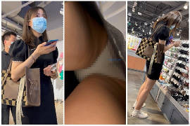 【 KFC-56 】⭐⭐气质靓女独自逛街。黑色长裙浅蓝色内内性感[某房原版]【630M】