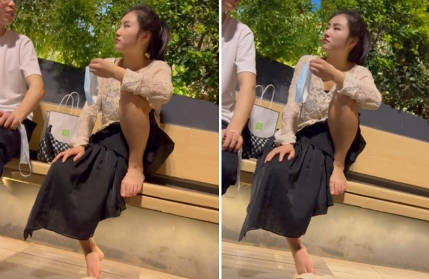 【 KFC街拍 】意外拍到淑女型靓女畅谈，有味道足底脚趾乱动【360M】