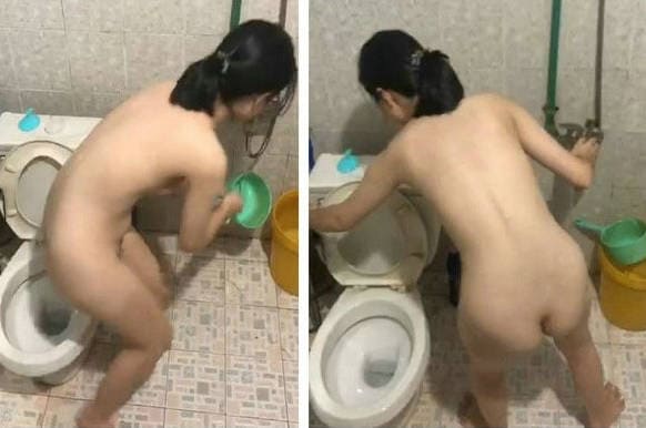 邻居家放假回家的小女儿，坐在马桶上洗逼的姿势跟她妈妈如出一辙【37M】