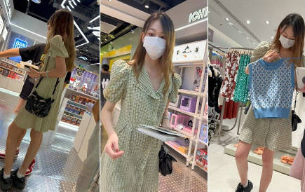【 KFC-130 】⭐⭐长裙美女和男友逛街。绿色内内性感可爱【678M】