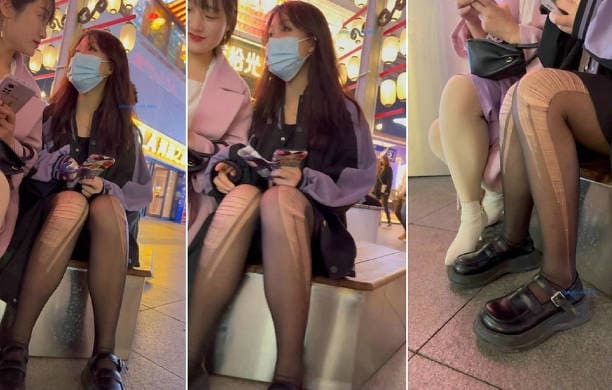 【 KFC-126 】⭐短裙靓女和闺蜜休息，黑丝袜都被撕烂了。【402M】
