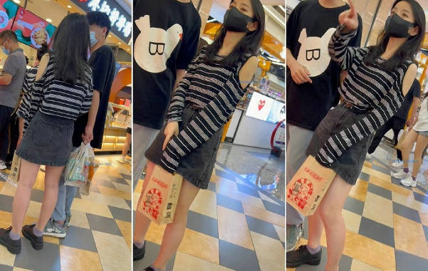 【 KFC-147 】⭐短裙靓女和男友逛街。白色无痕内内有够性感【620M】