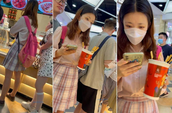 【 KFC-143 】⭐⭐⭐JK制服学生妹和屌丝男友。黄色内可爱超清【1.6G】