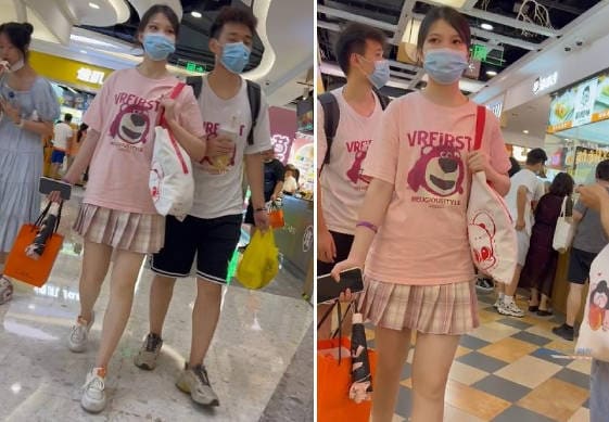 【 KFC-159 】⭐⭐JK靓女和男友逛街，半透明内内露屁股和森林【677M】