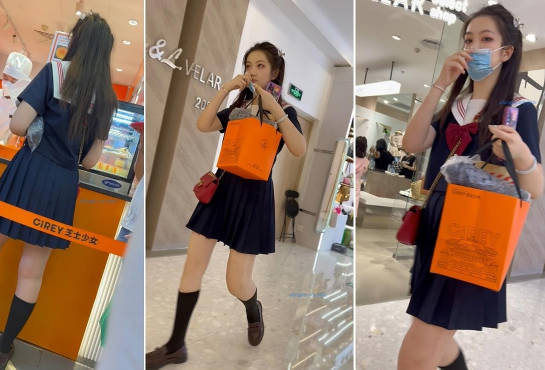 【KFC-182】⭐⭐JK制服可爱学妹买甜品。短裙紫色窄内性感【940M】
