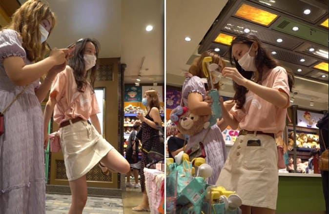 【YZWCD】YC587玩具店的两位美女！花裙白窄内和白裙粉内！【348M】