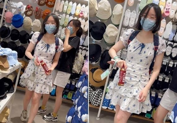【 KFC-189 】⭐⭐长裙可爱学妹背书包逛街。。灰色内内超清【632M】